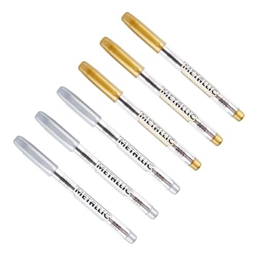 GARIOUANS 6Stücke Metallic Marker Stifte Wasserfeste Unterschrift Stifte Für Karten Kunstprojekte Und Notizen Mit Ergonomischem Clip Design Für Einfache GARIOUANS 6Stücke Metallic Marker Stifte Wasserfeste Unterschrift Stifte Für Karten Kunstprojekte Und Notizen Mit Ergonomischem Clip Design Für Einfache von GARIOUANS