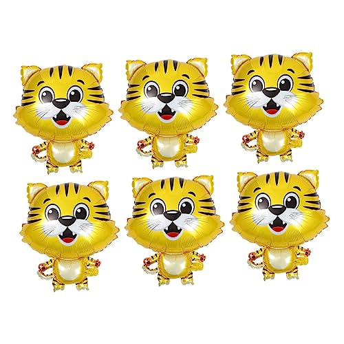 GARIOUANS 6Stücke Tiger Folienballons Aus Aluminium Für Tier Mottopartys Geburtstagsfeiern Und Festliche Dekorationen Spaßige Luftballons Für Kindergeburtstage Und Feiern von GARIOUANS