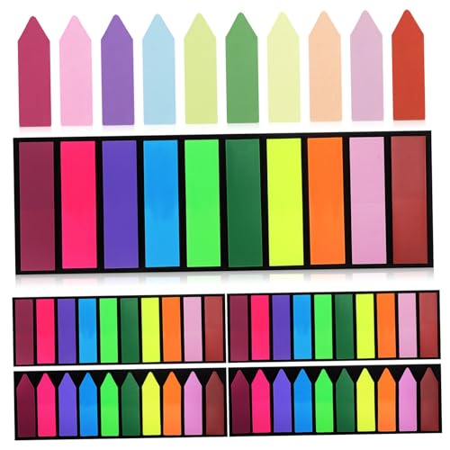 GARIOUANS 6er Pack Teiliges Selbstklebende Index Registerkarten Fluoreszierende Haftnotizen in Farben Beschreibbare Seitenmarker für Bücher Ordner Notizbücher zum Organisieren und von GARIOUANS