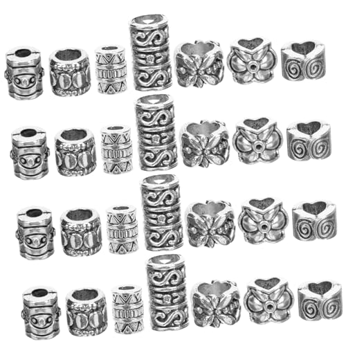 GARIOUANS 7 Packungen Teiliges Metall Spacer Perlen Antik Silberfarben Große Lochperlen für DIY Schmuckherstellung Armband Halskette Zubehör Langlebig und Vielseitig für Kreative GARIOUANS 7 Packungen Teiliges Metall Spacer Perlen Antik Silberfarben Große Lochperlen für DIY Schmuckherstellung Armband Halskette Zubehör Langlebig und Vielseitig für Kreative von GARIOUANS
