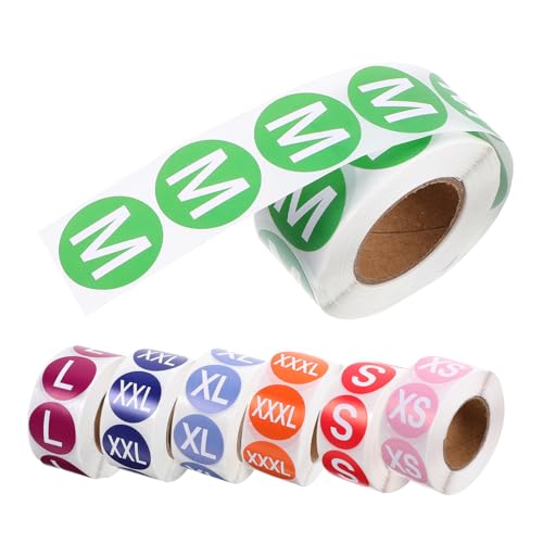 GARIOUANS 7 Rollen Selbstklebende Runde Größenaufkleber Kleidung Xs Xxxl Je Farblich Sortiert Strapazierfähige Textilaufkleber für Bekleidung Leicht Ablösbar für Haushalt und Einzelhandel GARIOUANS 7 Rollen Selbstklebende Runde Größenaufkleber Kleidung Xs Xxxl Je Farblich Sortiert Strapazierfähige Textilaufkleber für Bekleidung Leicht Ablösbar für Haushalt und Einzelhandel von GARIOUANS