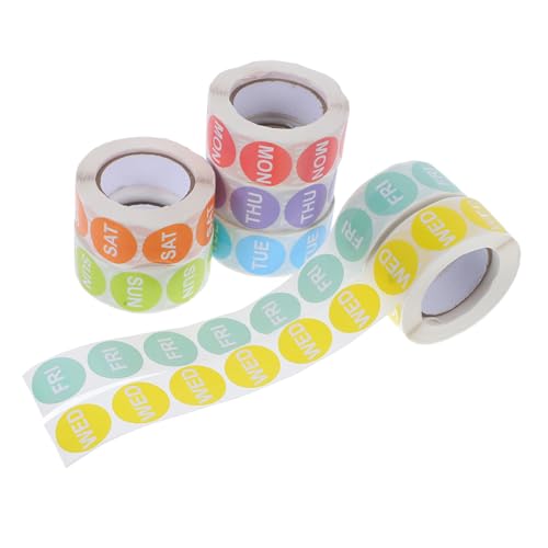 GARIOUANS 7 Rollen Selbstklebende Wochentagsaufkleber Bunte Etiketten für bis Vielseitige Management Sticker für Restaurant Büro und Zuhause Abnehmbar und Praktisch von GARIOUANS
