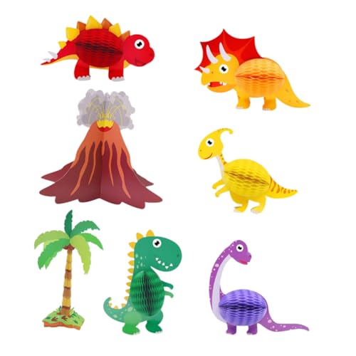 GARIOUANS 7 Stück Dinosaurier Honigwaben Deko Teiliges für Kindergeburtstage Wiederverwendbare Papier Dekorationen für Partys Einfache Installation Leicht und Sicher GARIOUANS 7 Stück Dinosaurier Honigwaben Deko Teiliges für Kindergeburtstage Wiederverwendbare Papier Dekorationen für Partys Einfache Installation Leicht und Sicher von GARIOUANS