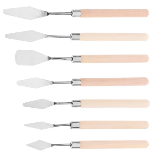 GARIOUANS 7 Stück Teiliges Malmesser Set mit Holzgriff Professionelle Malwerkzeuge für Öl und Acrylmalerei für Studenten und Kunstliebhaber Fördert Wachstum und Effizienz von GARIOUANS