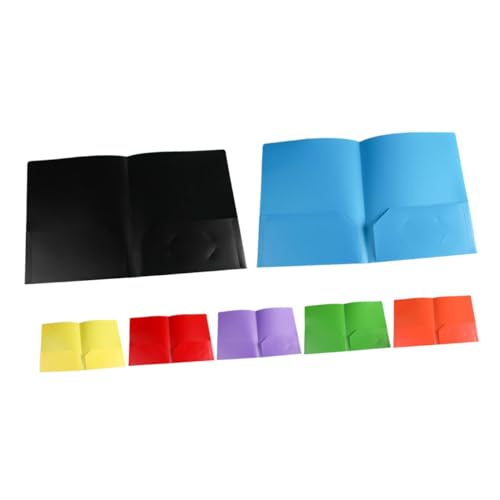 GARIOUANS 7 Stück Teiliges PP Dokumenten Organizer mit Fächern Schwarz Orange Blau Grün Rot und Gelb Praktische Aktenordner für Büro und Projekte von GARIOUANS