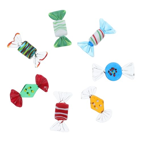 GARIOUANS 7 Stück Teiliges Vintage Glas Candy Set Bunte Kleine Süßigkeiten Ornamente Vielseitige Party und Hochzeits Tischdeko Langlebige Glasfiguren für Festliche Wohn und von GARIOUANS