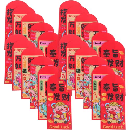 GARIOUANS 72 Stück Neue Traditionelle Ets Lunar Hongbao Rot – Elementumschläge Und Chinesische Festliche Pferdegeldfeiern Für Frühlingsjahresversammlungen Festivalpapier Glücksbringer GARIOUANS 72 Stück Neue Traditionelle Ets Lunar Hongbao Rot – Elementumschläge Und Chinesische Festliche Pferdegeldfeiern Für Frühlingsjahresversammlungen Festivalpapier Glücksbringer von GARIOUANS