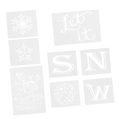 GARIOUANS 8 Stück DIY Weihnachtsmalvorlagen Teiliges Kreativen Schablonen für Weihnachtsdekoration Wiederverwendbare und Waschbare Vorlagen für Bastelprojekte von GARIOUANS