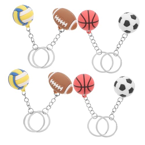 GARIOUANS 8 Stück Kugelornamente zarter Kugel-Schlüsselanhänger Schlüsselanhänger mit Basketball- Fußball-Schlüsselanhänger für Jungen Ball-Schlüsselanhänger mit Sportmotiv PVC GARIOUANS 8 Stück Kugelornamente zarter Kugel-Schlüsselanhänger Schlüsselanhänger mit Basketball- Fußball-Schlüsselanhänger für Jungen Ball-Schlüsselanhänger mit Sportmotiv PVC von GARIOUANS