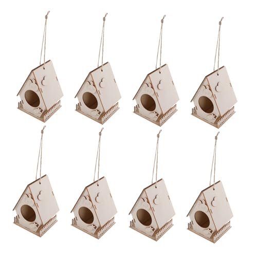 GARIOUANS 8 Stück Teiliges DIY Holz Vogelhaus Bastelset für Bemalen und Aufhängen Edukatives Bastelspielzeug für Jungen und Mädchen Fördert Kreativität und Naturverbundenheit im Garten und von GARIOUANS