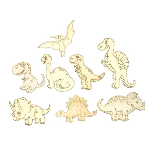 GARIOUANS 8 Stück Teiliges DIY Holzset Dinosaurier Formen Unbemalt zum Bemalen und Basteln Natürliche Holzscheiben für Handwerk und Kreative Dekoration für Malen und DIY Projekte GARIOUANS 8 Stück Teiliges DIY Holzset Dinosaurier Formen Unbemalt zum Bemalen und Basteln Natürliche Holzscheiben für Handwerk und Kreative Dekoration für Malen und DIY Projekte von GARIOUANS