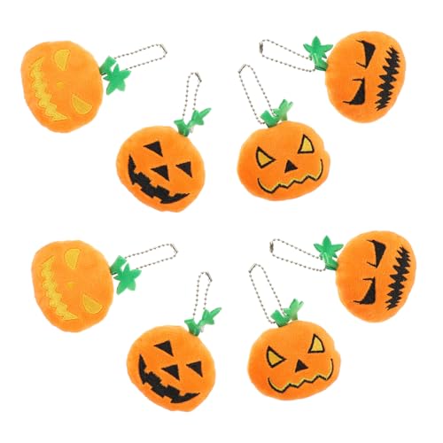 GARIOUANS 8 Stück Teiliges Halloween Schlüsselanhänger mit Niedlichen Kürbisgesichtern Praktische DIY Dekoration für Taschen Autoschlüssel Rucksäcke Langlebig und Vielseitig Einsetzbar von GARIOUANS