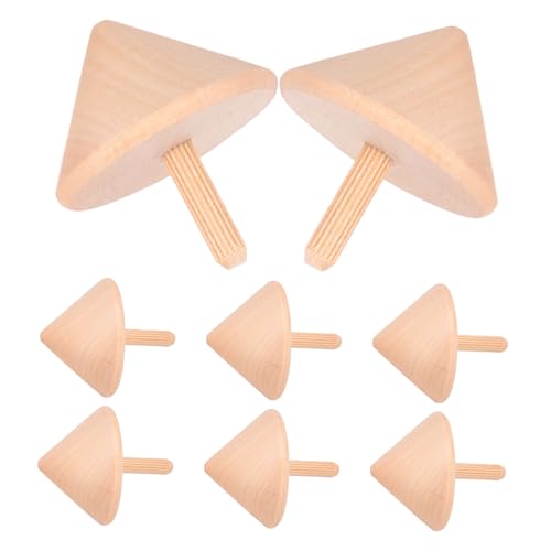 GARIOUANS 8 Stück Teiliges Holz Gyroskop für Unbemalt Interaktives DIY Holzspielzeug Hand Augen Koordination Farbenfrohe Tops für Kreative Spielstunden von GARIOUANS
