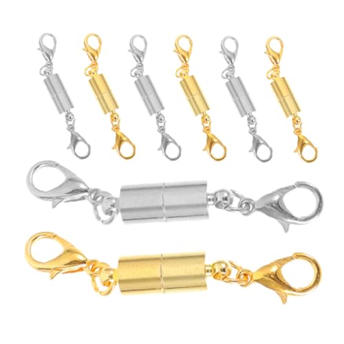 GARIOUANS 8 Stück Teiliges Magnetische Schmuckverschlüsse Runde Magnetverschluss für Armbänder und Einfach zu Bedienen für DIY Schmuckherstellung Goldene und Silberne Varianten von GARIOUANS