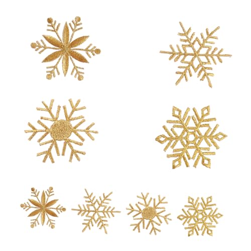 GARIOUANS 8 Stück Teiliges Schneeflocken Stickerei Patch Dekorative Stoffflicken zum Aufnähen DIY Kleidung Reparatur und Verzierung Vielseitig für Jacken Schuhe Socken Geschenkidee von GARIOUANS
