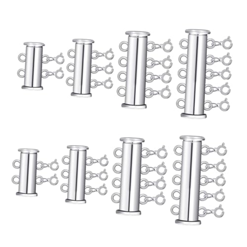 GARIOUANS 8 Stück Teiliges Silber Multi Strang Slide Lock Verschluss für Perlenarmbänder und Halsketten Langlebiger Legierungsverschluss mit Einfacher Handhabung für DIY Schmuck Layering und GARIOUANS 8 Stück Teiliges Silber Multi Strang Slide Lock Verschluss für Perlenarmbänder und Halsketten Langlebiger Legierungsverschluss mit Einfacher Handhabung für DIY Schmuck Layering und von GARIOUANS