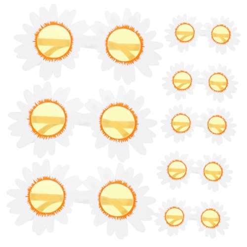 GARIOUANS 8 Stück Teiliges Sonnenblumen Partybrillen für Pool und Hawaii Mottopartys Sonnenbrillen mit Weißem Rahmen und Gelben Gläsern Unisex für Erwachsene Foto Accessoire von GARIOUANS