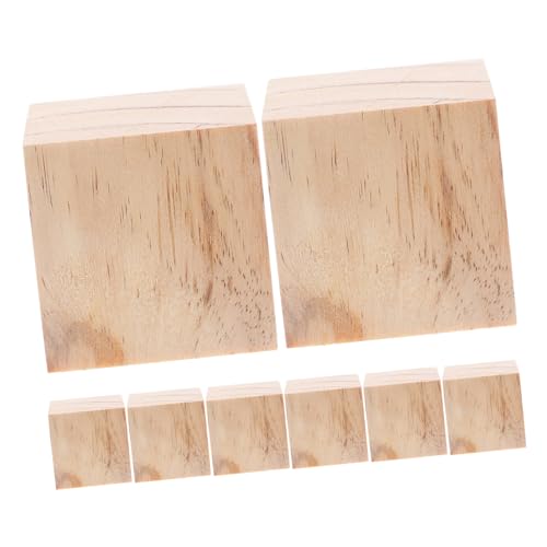 GARIOUANS 8 Stück Unlackierte Quadratische Holzwürfel aus Robustem Kiefernholz Präzise Geschnittene Blanko Holzblöcke zum Basteln Malen und DIY Handwerksprojekte Widerstandsfähig und von GARIOUANS