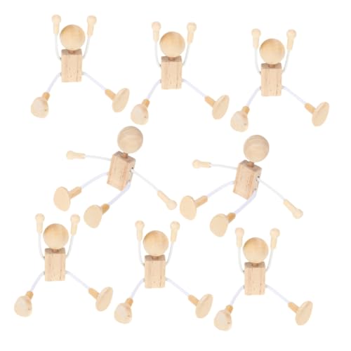 GARIOUANS 8 Stücke Holz Roboter Peg Figur Kleine Puppe Kit Körper Unfinished Form Marionette Puppet Beige GARIOUANS 8 Stücke Holz Roboter Peg Figur Kleine Puppe Kit Körper Unfinished Form Marionette Puppet Beige von GARIOUANS