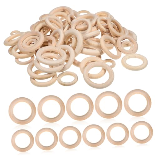 GARIOUANS 80Stücke Makramee Holzringe Unvollendete Bastelringe Langlebige Holzverbinder für DIY Projekte für Schmuck Wohnkultur und Bastelarbeiten GARIOUANS 80Stücke Makramee Holzringe Unvollendete Bastelringe Langlebige Holzverbinder für DIY Projekte für Schmuck Wohnkultur und Bastelarbeiten von GARIOUANS