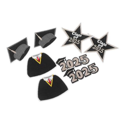 GARIOUANS 8pcs Abschluss-bügel-ein-auf-patches Klasse Von 2025 Bestickten Applikationen Diy-abschluss Patches Für Hats Bags Jeans Hemden Rucksäcke von GARIOUANS