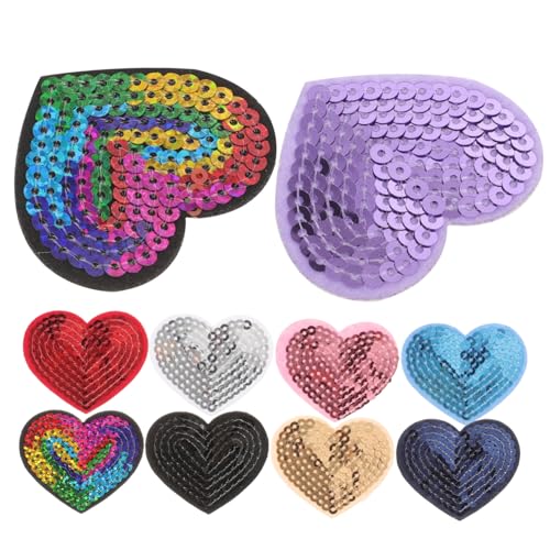GARIOUANS 9 Stück Teiliges Selbstklebende Herz Patches mit Pailletten Kleine Reparierende Aufnäher für Kleidung Jacken Taschen Hüte DIY Applikationen Leicht und Vielseitig Einsetzbar GARIOUANS 9 Stück Teiliges Selbstklebende Herz Patches mit Pailletten Kleine Reparierende Aufnäher für Kleidung Jacken Taschen Hüte DIY Applikationen Leicht und Vielseitig Einsetzbar von GARIOUANS