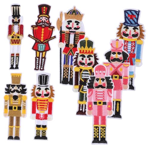 GARIOUANS 9 Stück Teiliges Stickerei Bügelbild Beständige Polyester Patches DIY Kleidung Flicken zum Aufnähen und Reparieren Dekorative Weihnachtsmotive für Jeans Taschen Rucksäcke von GARIOUANS