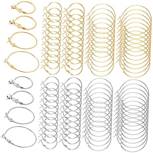 GARIOUANS 96 Stück Runde Ohrring Creolen Legiertem Material für Schmuckherstellung Hypoallergen Goldene und Silberne Drahtringe für Diy Projekte Basteln Hochzeit und Feste GARIOUANS 96 Stück Runde Ohrring Creolen Legiertem Material für Schmuckherstellung Hypoallergen Goldene und Silberne Drahtringe für Diy Projekte Basteln Hochzeit und Feste von GARIOUANS