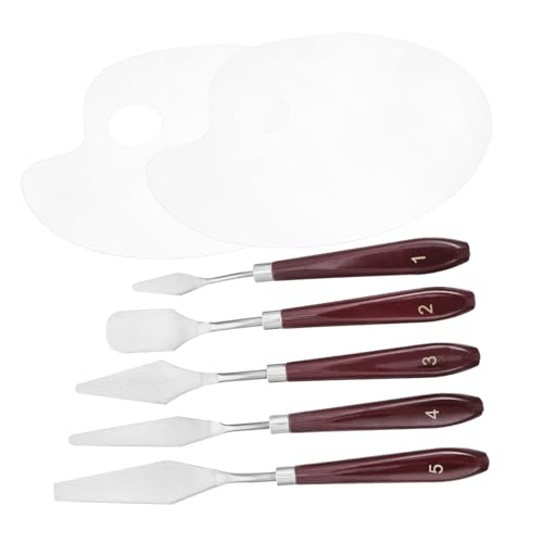 GARIOUANS Acryl Ovales Malpalette Transparent mit Teiligem Spachtel Farbmischpalette Künstlerbedarf für Acrylfarben Malerei von GARIOUANS