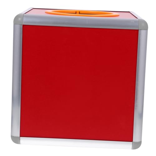 GARIOUANS Aluminium Lotteriebox Rote Aluminiumlegierung mit Transparentem Behälter für Lose Wahlurne Spendenbox Wiederverwendbar für Partys und Veranstaltungen von GARIOUANS