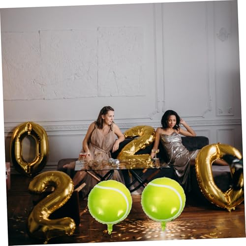 GARIOUANS Aluminiumfolie Tennisball Luftballons Set mit Hellgrünen Tennisballons und Farbigen Tennisschläger Ballons zum Aufhängen Schnelle Montage Wetterfest für Tennis und GARIOUANS Aluminiumfolie Tennisball Luftballons Set mit Hellgrünen Tennisballons und Farbigen Tennisschläger Ballons zum Aufhängen Schnelle Montage Wetterfest für Tennis und von GARIOUANS