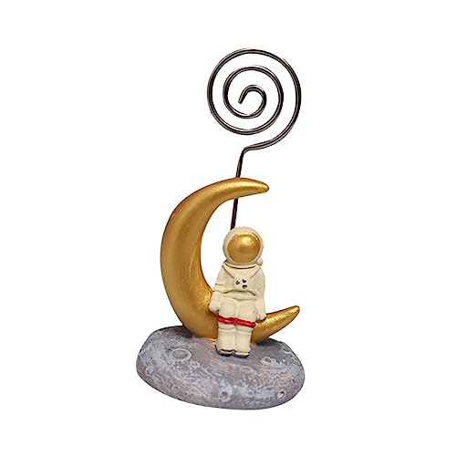 GARIOUANS Astronaut Notizenhalter Kreativer Clip für Fotos Memo Visitenkarten Goldfarbener Halter für Schreibtisch Zuhause und Büro Stilvolles Design für Romantische von GARIOUANS