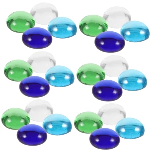 GARIOUANS Bunte Flache Glasperlen Transparente DIY Dekokugeln für Blumenvasen Aquarium Pflanzenornamente Langlebige und Glatte Oberfläche für Bastelprojekte von GARIOUANS