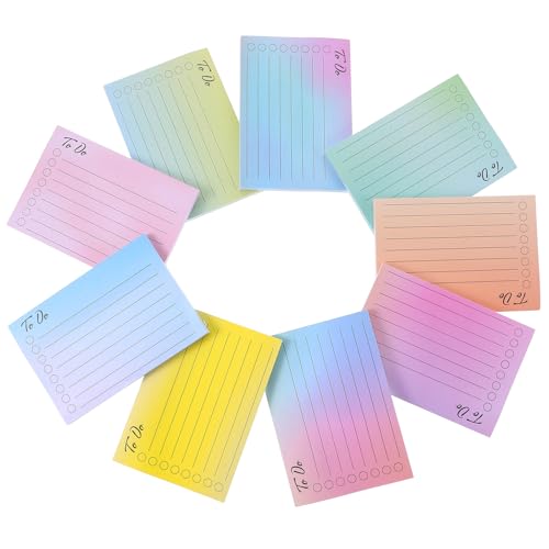 GARIOUANS Bunte Haftnotizen Selbstklebende Notizblöcke Regenbogenfarben für Büro und Zuhause Starke Haftkraft für Memos und Organisation von GARIOUANS