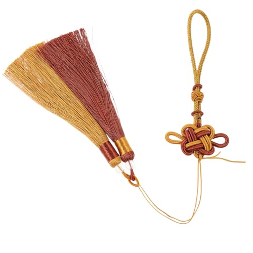 GARIOUANS Chinesische Knoten Quaste DIY Anhänger mit Zartem Design Handgefertigtes Tai Chi Quastenband in Hellbraun Vielseitig für Auto Schlüssel Fächer und Taschen Geeignet GARIOUANS Chinesische Knoten Quaste DIY Anhänger mit Zartem Design Handgefertigtes Tai Chi Quastenband in Hellbraun Vielseitig für Auto Schlüssel Fächer und Taschen Geeignet von GARIOUANS