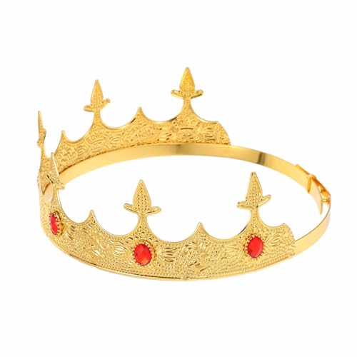 GARIOUANS Cosplay Retro Kopfschmuck für Jungen Verstellbar aus Robustem Metall für Kostümpartys Geburtstagsfeiern und Theateraufführungen Vintage in Gold und Rot von GARIOUANS