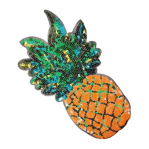 GARIOUANS Dekorativer Ananas Patch mit Pailletten Multifunktionaler Aufnäher für DIY Projekte Geeignet zum Aufbügeln Kleidung Taschen und Hüte Langlebig und Hautfreundlich von GARIOUANS
