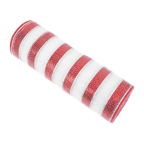 GARIOUANS Dekoratives Geschenkband Rot Weiß Netzband DIY Geschenkverpackung Schleifenband für Basteln und Geschenkboxen Hochwertige Polyesterqualität Einfache Handhabung und Vielseitig von GARIOUANS