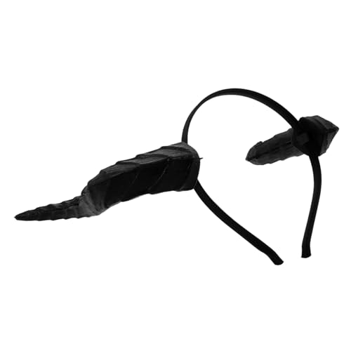 GARIOUANS Drachen Stirnband Damen Schwarz Hörner Kopfbedeckung Drachenhörner Party Kostüm Hörner Renaissance Kostüm Für Cosplay Horn Haarband von GARIOUANS