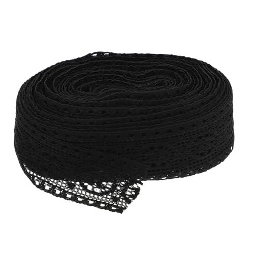GARIOUANS Elastische Schwarze Spitzenborte DIY Bekleidungsbesatz Spitzenbordüre zum Nähen und Verzieren von Unterwäsche und Gardinen Dekoratives Spitzenband für Kleidung und Heimtextilien von GARIOUANS