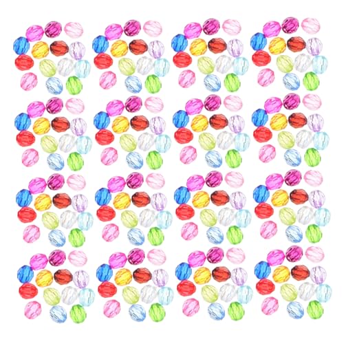GARIOUANS Facettierte Perlen Kunststoff Spacer Beads für Schmuckherstellung Armbänder Halsketten DIY Bastelperlen für Ohrringe Haaraccessoires Packung von GARIOUANS