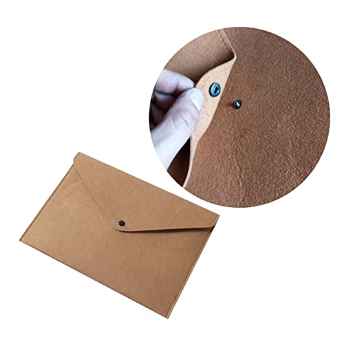 GARIOUANS Felt File Folder mit Druckknopf Dokumentenmappe Braun für Büro und Schule Sicherer Aufbewahrung von Wichtigen Unterlagen Reißfestes Material Praktische Nutzung von GARIOUANS