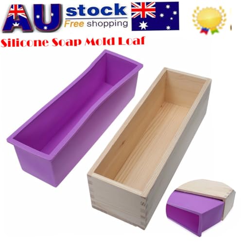 GARIOUANS Flexible Rechteckige Silikon Seifenform Groß mit Hitzebeständiger Holzbox Lebensmittelecht Temperaturbeständig Antihaftbeschichtet für DIY Seifen Kuchenherstellung Zufällige Farbe GARIOUANS Flexible Rechteckige Silikon Seifenform Groß mit Hitzebeständiger Holzbox Lebensmittelecht Temperaturbeständig Antihaftbeschichtet für DIY Seifen Kuchenherstellung Zufällige Farbe von GARIOUANS