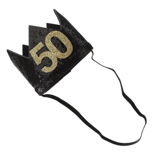 GARIOUANS Geburtstagskrone Partyhut Schwarz Gold Kreatives Design Leicht Robust Für Themen und Geburtstagsfeiern Erwachsene Jugendliche GARIOUANS Geburtstagskrone Partyhut Schwarz Gold Kreatives Design Leicht Robust Für Themen und Geburtstagsfeiern Erwachsene Jugendliche von GARIOUANS