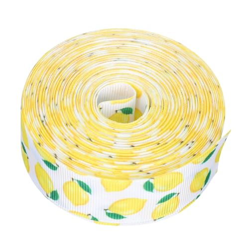 GARIOUANS Geripptes Schleifenband mit Zitronenprint Dekoratives Geschenkband für DIY Geschenkverpackung Wiederverwendbares Geschenkband für Sommerparty Geburtstag Hochzeit und Festdekoration von GARIOUANS