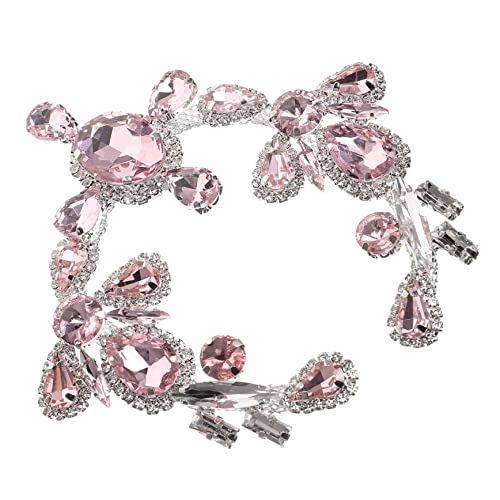 GARIOUANS Glitzernde Applikation für Kleidung und Schuhe Wasserfall Strass Rosa zum Aufnähen für Accessoires und Kreative DIY Projekte von GARIOUANS