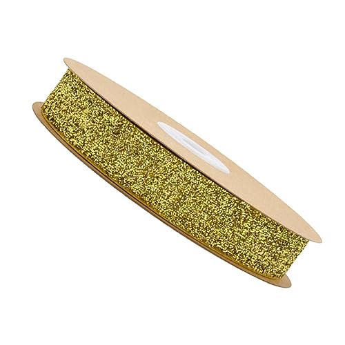 GARIOUANS Goldene Flockierte Geschenkbandrolle Dekoratives DIY Bastelband für Party Hochzeits und Geschenkverpackungen Langlebiges Stoffband für Kleidung und Accessoires GARIOUANS Goldene Flockierte Geschenkbandrolle Dekoratives DIY Bastelband für Party Hochzeits und Geschenkverpackungen Langlebiges Stoffband für Kleidung und Accessoires von GARIOUANS