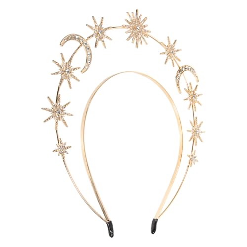 GARIOUANS Goldener Braut haarschmuck mit Strasssteinen Doppelreihiges für Damen und Mädchen Leichter Schmuck für Hochzeit Party und Festliche Anlässe von GARIOUANS
