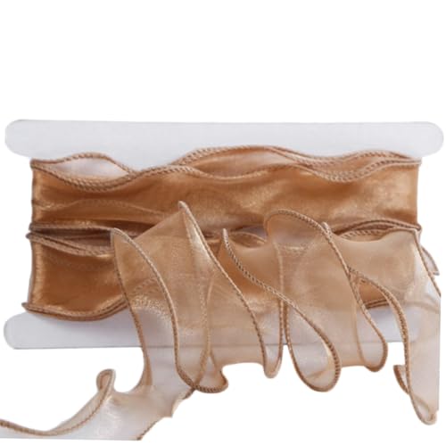 GARIOUANS Goldkanten DIY Schneegarnband Organza Band für Hochzeitsdeko Geschenkverpackung Basteln und Festivaldekoration von GARIOUANS