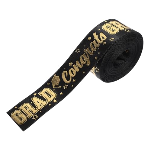 GARIOUANS Graduierungsband Schwarz Yards DIY Geschenkband für Verpackung Bastelband mit Goldprägung Geeignet für Abschlussfeier Partydeko und Geschenkverpackung GARIOUANS Graduierungsband Schwarz Yards DIY Geschenkband für Verpackung Bastelband mit Goldprägung Geeignet für Abschlussfeier Partydeko und Geschenkverpackung von GARIOUANS